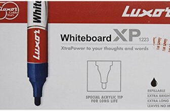 Luxor Whiteboard XP 1223 Bold Point Tip Marker Pen – Black, Pack of 10