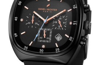 DANIEL HECHTER Model DHM1001 Paris Bercy Collection Modern Multi Functional Square Dial and Silicon Band Analog Watch  – For Men