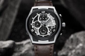 NAVIFORCE NF8051L Distinctive and Elegant Silver and Brown color Genuine Leather Analog Watch  – For Men