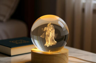 DHRUTI ENTERPRISE 3D RADHA KRISHNA CRYSTAL BALL Decorative Showpiece  –  6 cm(Glass, Multicolor)