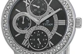 Titan Quartz Analog with Day and Date Black Dial Stainless Steel Strap Watch for Women-NL9743SM02
