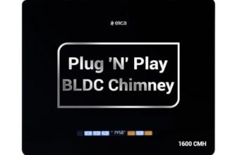 Elica Kitty Plug N Play BLDC 60cm 1600 m3/hr Ductless Autoclean Kitchen Chimney| Baffle + Air Recycle Filter| 15Yr Motor + 5yr Filter Warr|3-way Suction| 43dB| 9 Speed RPM Display| Touch+Motion Sensor