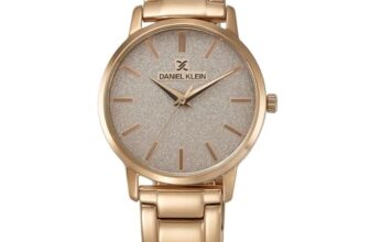 Daniel Klein Analog Glitter Rose Gold Round Dial Water-Resistant Wrist Watch for Women Girls, Ladies – DK11800-4