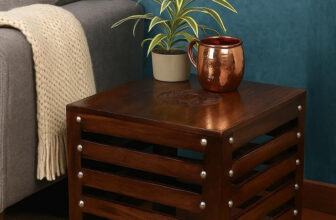 S F ENTERPRISES Wood Sitting Stool, Side Table, End Table for Office, Balcony, Living & Bedroom Stool(Brown, Pre-assembled)