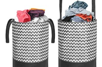 PrettyKrafts F1246 Canvas Laundry Bag, Toy Storage, Laundry Storage (45 L) (Set of 2 Pieces)- Black Wave