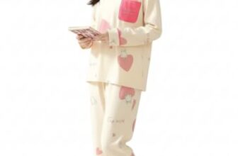 Celary Korean Style Women’s Night Suit|| Cute Printed Pajama Set with Long Sleeve Top & Pants|| Soft Cotton Loungewear