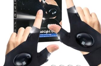 Lucdnc LED Flashlight Gloves – Hands-Free Lights for Fishing, Camping, Repairing – Cool Gadget and Unique Gift for Men, Adults – Christmas Stocking Stuffer