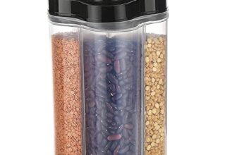 TEX-RO 4 Section Container Jar container kitchen accessories items, kitchen organizer & Containers, Kitchen Storage Box & kitchen food container (Pack Of 1, Black)(Plastic)