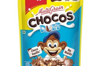 Kellogg’s Multigrain Chocos Duet 375g | Source of Calcium, High in Protein, with 10 Essential Vitamins & Minerals, Source of Fibre | Breakfast Cereal for Kids
