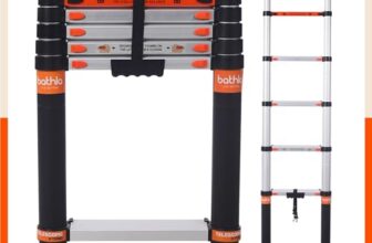 Bathla 6.5ft Aluminium Telescopic Ladder | 2-Year Manufacturer Warranty | Portable & Compact | Made in India (7 Steps – 2m) – Foldable Multipurpose Step Ladder for Home & Outdoor use