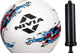 Nivia Storm White Moulded Football with Ball Pump Football – Size: 5 (Pack of 1, White)