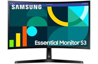 Samsung 24″ Curved Monitor|1800R Curved Screen|100Hz|4ms|SRGB 95%|Ports-HDMI,D-Sub,Headphone|Game Mode|EyeSaver Mode|16.7M Color Support|Flicker Free|Off Timer Plus|LS24D368GAWXXL|Black