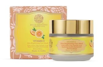 RYLLZ ESSENTIALS Vitamin C Face Mask | Skin Brightening with Yellow Clay, Salicylic Acid, Hyaluronic Acid, Niacinamide, Glycolic Acid, Green Tea Extract & Kaolin Clay | For Glowing Skin, Dark Spots, Oil Control, Open Pores, Uneven & Dull Skin | For All Skin Types | 100 ml