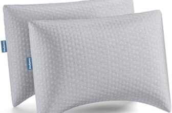 ComfyHug Sleeping Pillow | Height Adjustable Shredded Memory Foam Pillow | for Side & Back Sleepers – Relieves Neck & Shoulder Pain, Soft Washable Cover (Pack of 2)