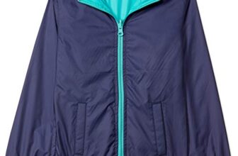 Amazon Brand – Jam & Honey Girls’ Regular Fit Jacket (JHAW20GJK-REV_Navy/Turquoise_3-4 Years)