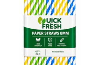 Quick Fresh Paper Straws Colour, 8mm, Pack of 30