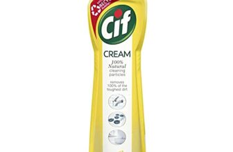 Cif Abrasive Surface Cleaner Cream, Lemon| Kitchen & Bathroom, Removes Grease, Dirt & Tough Stains with Natural Cleaning Particles, 500 ml