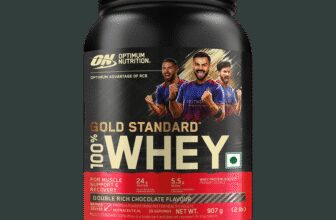 Optimum Nutrition (ON) RCB Limited Edition Gold Standard 100% Whey protein ,primary source Isolate Whey Protein(907 g, Double Rich Chocolate)