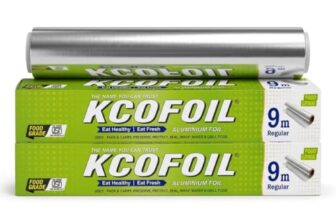 KCOFOIL Aluminium Foil Roll – 9 Meter (Pack of 2) | 11 Micron Thickness Food-Grade Silver Foil Paper for Lunch & Tiffin | Multipurpose Kitchen Wrap for Cooking, Baking, Grilling & Food Storage