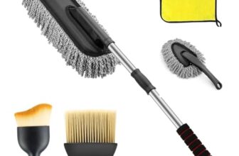 Car Duster Kit for Car Cleaning, 5 PCS Microfiber Car Cleaning Accessories Kit, Dashboard Dust Cleaner, Scratch-Free Interior & Exterior Detailing Tools for Car, Bike & Motorcycle (Car Duster Kit)