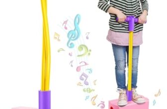 Pogo Stick Toys for Boys Girls, Foam Pogo Jumper for Kids Gifts Outdoor Toys for Toddlers Age 3 and Up Garden Toys Boys Girl Gifts | Pogo Jump Makes Pop Sounds (Pink)