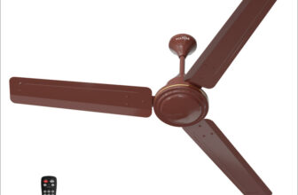 Polycab Airika BLDC 100% CopperHigh Air Delivery with 2 Year Warranty BLDC Motor with Remote 1200 mm Ceiling Fan(5 Star | Brown | Pack of 1)