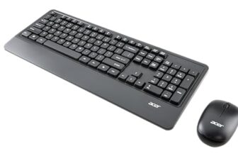 Acer PalmEase Wireless Keyboard & Mouse Combo with Palm Rest | 2.4GHz, 1600 DPI, Co-Pilot Key, Rupee ₹ Symbol | 10m Range, 10M Keystroke Life, Power Saving Mode | Windows & Mac Compatible – Black