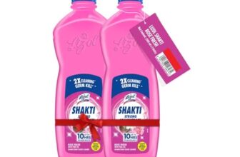 Lizol Shakti 900ml (Pack of 2) – Rose Fresh Floor Cleaner| 2X Better Cleaning vs Phenyl |Kills 99.9% Germs| Removes Tough Stains| Suitable for All Floor Cleaner Mops