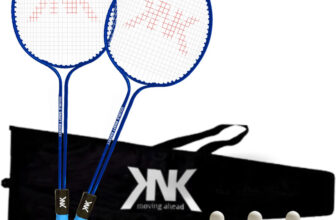 KNK Double Shaft Badminton Kit Of 2 With 3 Pc Nylon Shuttlecock Badminton Kit