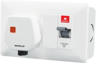 Havells DHDMCSN0251025 DBOXx MCB Protected Socket PVC Plastic Base Model (White)