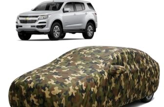 Sulfar 100% Waterproof Car Body Cover Compatible with Mirror for Chevrolet Trailblazer with Long Lasting Durable Material (Triple Stitched, Full Bottom Elastic, Camouflage Army)