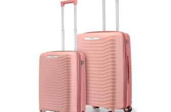 Provogue Coral Hard-Sided PP Trolley Bag Set of 2 | Expandable Space with 8 Wheels Trolley Bags for Travel | Lightweight with Combination Lock | 5 Year Warranty (Tea Rose/Redwood)