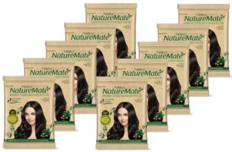 Nisha Nature Mate Henna Based Hair Color Powder Without Ammonia Natural Hair Colour for Women & Men 10gm Pack of 10 (Original Black)
