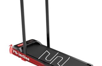 Sparnod STH-3004N 2 in 1 Walking Pad Treadmill for Home Use, 1–10 km/h, Foldable Rail, 7% Incline, LED Display, Shock Absorption, 90kg Capacity for Home & Office Use