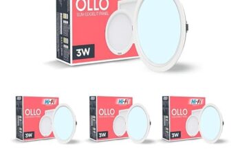 Hi-Fi OLLO 3 watt Downlight for Junction Box | Cool Day White (6500K) |68 mm Cutout| Inbuld Driver| Round Ied Light for Ceiling_Pack of4