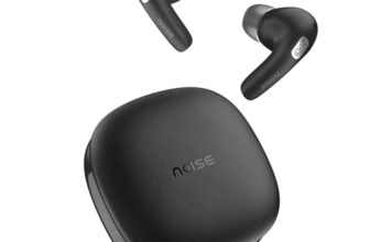 Noise Newly Launched Buds E1 V2 in-Ear Truly Wireless Earbuds with Pebble Grain Design, 35H of Playtime, Quad mic ENC,10mm Driver, Low Latency, BT v5.3 (Charcoal Black)