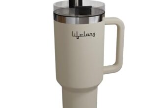 Lifelong Double-Walled Vacuum Insulated Tumbler with Unbreakable Lid & Straw 1200ml | Keeps Drinks Hot for 8 Hours & Cold for 12 Hours | Durable Stainless Steel Tumbler with Comfort-Grip