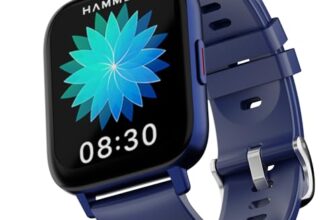 HAMMER Pulse 3.0 1.69″ Calling Smart Watch with SpO2, Blood Oxygen Monitoring, Continuous Heart Rate, Full Touch & Multiple Watch Faces (Blue)