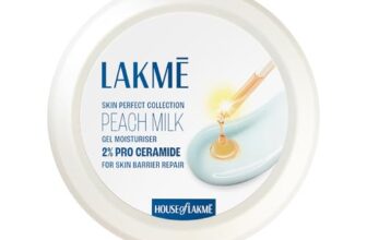 Lakmé Peach Milk Gel Moisturiser with 2% Pro Ceramide | 24hr Deep Hydration for Strong Skin Barrier Repair & Glowing Skin | Lightweight, For Dry Skin, Normal/Oily Skin & Sensitive Skin 100g