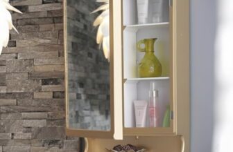 CIPLA PLAST New Look Plastic Multipurpose Cabinet | Storage Organiser | Strong Plastic Bathroom Shelves Wall Mounted | Bathroom Accessories| Mirror Cabinet-(Made in India) (Metallic Gold)