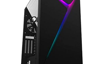 GAMDIAS Argus E4 Mid Tower PC Cabinet with RGB Light Strips at Front and Panoramic Tempered Glass Panel