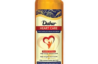 Dabur Heart Care Oil – 1 Ltr bottle | Heart Healthy cooking oil infused with Arjuna | Rice Bran Oil, Flaxseed oil & Sesame oil | Goodness of MUFA, PUFA and Oryzanol