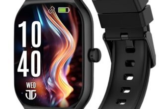 Titan Smart 3 Premium Smart Watch, 1.96″ Super AMOLED Display with 410 * 502 Pixel Resolution, SingleSync BT Calling, 110+ Sports Modes, 200+ Smartwatch Faces, Upto 7 Days Battery (Black)