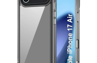 amazon basics Back Case Cover for iPhone 17 Air | Compatible for iPhone 17 Air Back Cover | Case Cover with Camera Protection | (TPU + PC | Translucent Black)