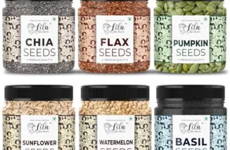 LILA DRY FRUITS 6 Superseed Combo (Basil, Chia, Sunflower, Watermelon, Pumpkin & Flax) 6 x 150 Gms Healthy Combo for Immunity Weight Loss Mix Seeds for Diet Superfood Snacks Perfect for Gifting