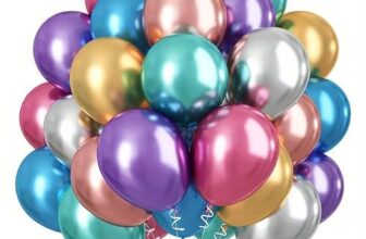Niku Pack of 50 Multicolor Metallic Balloons with ribbon | Birthday Anniversary Party Decoration Item
