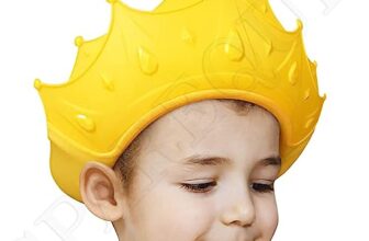 SPAREQUE Baby bath Shower Cap,Bath Visor hat for Eye and Ear wash Protection,Adjustable Silicone Bathing Crown Waterproof Shampoo hat for Washing Hair, Shower Bathing Protection Bath Cap for Toddler, Baby, Kids, Children(MULTI COLOUR)