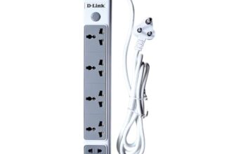 D-Link 4+1 Universal Socket Power Strip with 2M Heavy-Duty Copper Cable | Smart Fuse with Surge & Overload Protection | Flame-Retardant, Child-Safe Design | Ideal for Home, Office & Study Setups