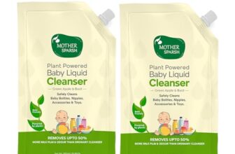 Mother Sparsh Natural Baby Liquid Cleanser (Powered by Plants) Cleanser for Baby Bottles, Nipples, Accessories and Toys, Refill Pack (1L)