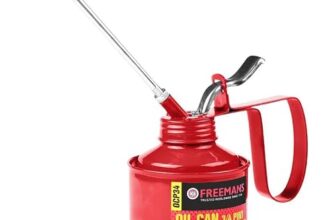 FREEMANS 3/4 Pint Metal Oil Can For Multipurpose Ues || All Lubrication Need of Bikes, Cars, Machines and Industrial Use || Oil Oiler with Fixed Spout- Red Color